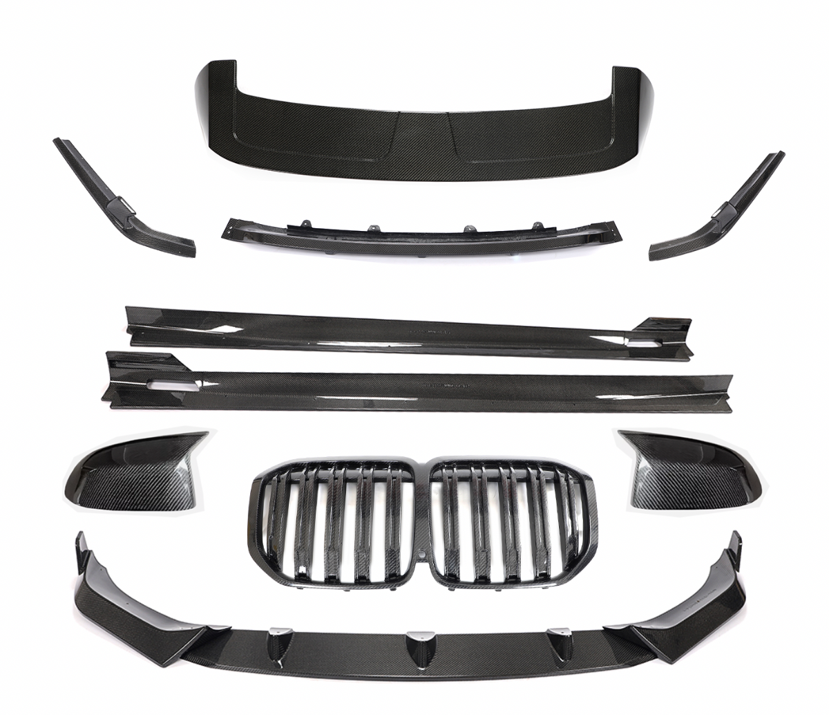 BMW X7 G07 SPOILER PRZÓD TYŁ LISTWA KOMPLET CARBON
