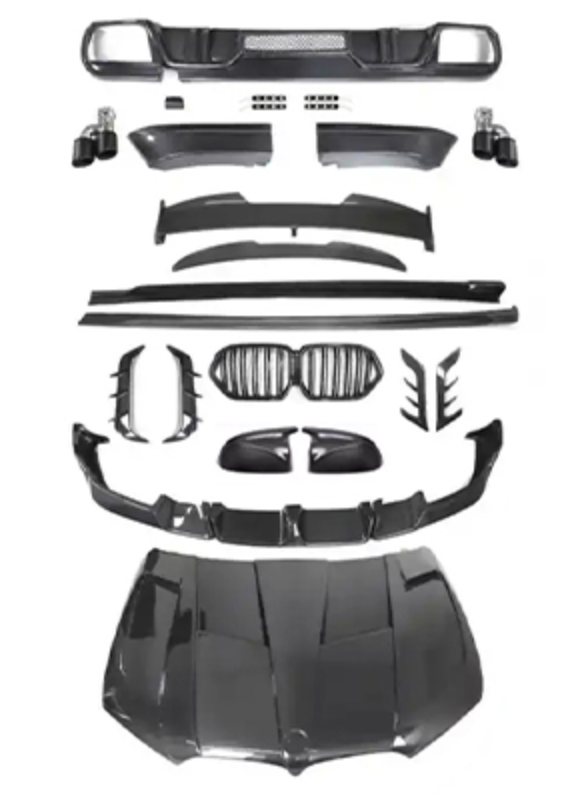 BMW X6M F96 X6 CompeTITION MASKA SPOILER DYFUZOR PRZÓD TYŁ KOMPLET CARBON